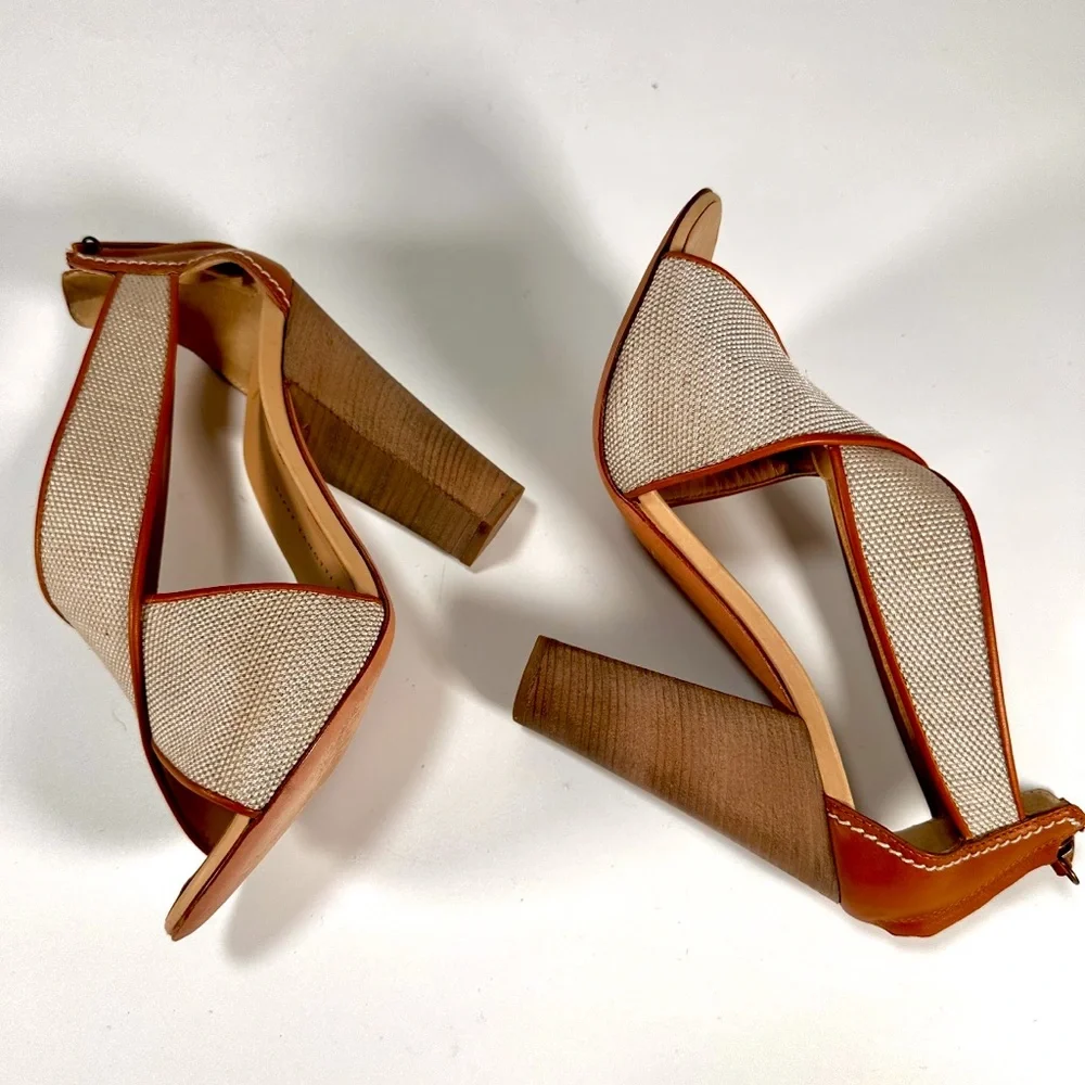 Giuseppe Zanotti Canvas and Leather Heel Sandals - Picture 13 of 14